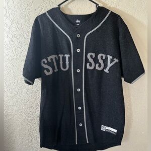 NWOT Vintage Men’s Stussy Charcoal Button-Up Jersey